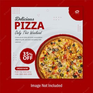 Delicious pizza social media cover template