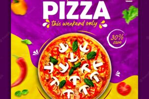 Delicious pizza social media post.