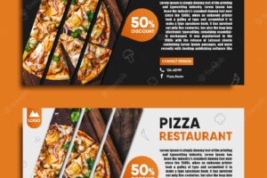 Delicious pizza web banner template
