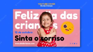 Dia das criancas celebration youtube cover template