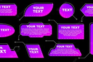 Digital callout box bright gradient text boxes templates frames with sample text for projects