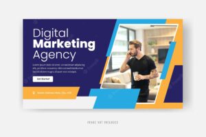 Digital marketing agency youtube thumbnail design premium vector