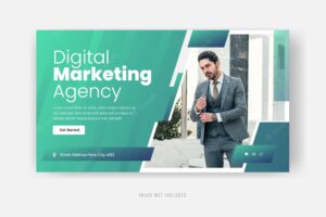 Digital marketing agency youtube thumbnail design premium vector