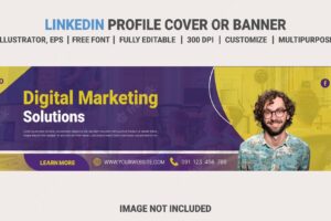 Digital marketing corporate linkedin page banner template