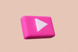 Dimensional play button icon illustration