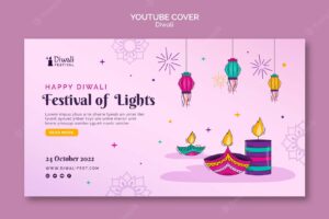 Diwali celebration youtube cover template