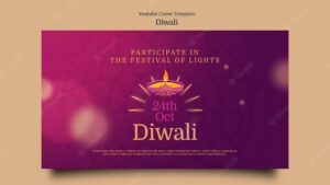 Diwali festival celebration youtube cover template