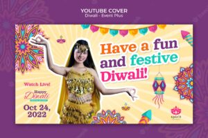Diwali festival youtube cover template