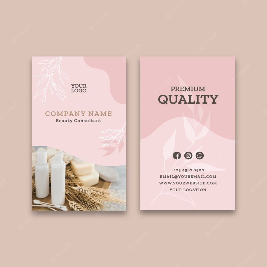 Double-sided business card vertical