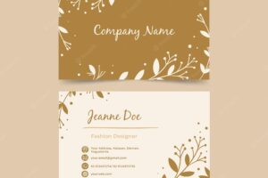 Double-sided horizontal business card