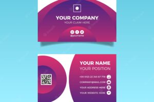 Duotone business card with gradient models template