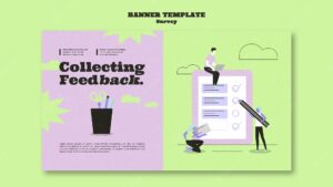 Duotone flat design survey template