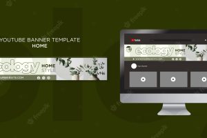 Eco home real estate youtube banner template