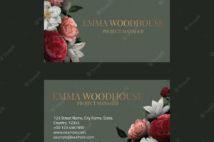 Editable business card template in luxury botanical design