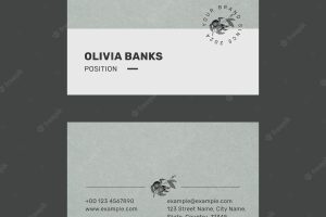 Editable business card template in minimal botanical design