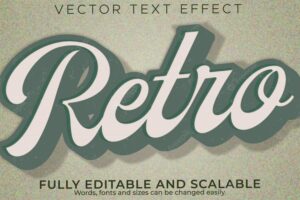 Editable text effect, vintage retro text style