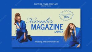 Editorial magazine launch youtube cover template