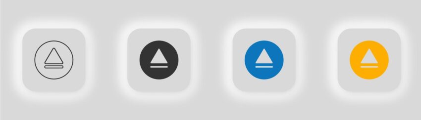 Eject icon open file illustration symbol app button vector