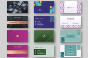 Elegant business card template set with front and back presentation.