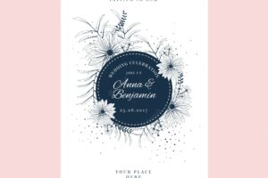 Elegant floral wedding invitation