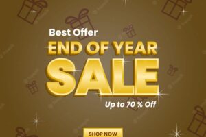 End of year design template. simple and modern concept. use for promotion, advert and ads