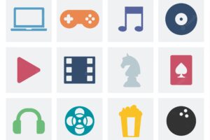 Entertainment concept graphic icons illustration