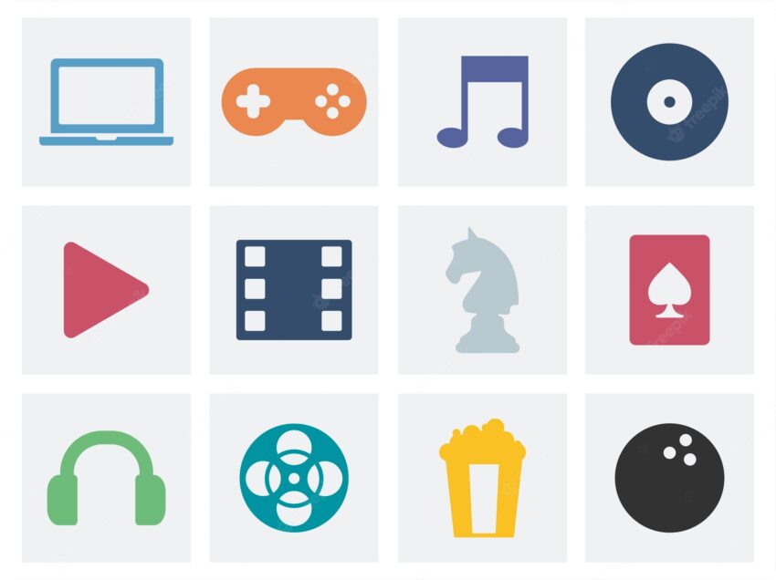 Entertainment concept graphic icons illustration