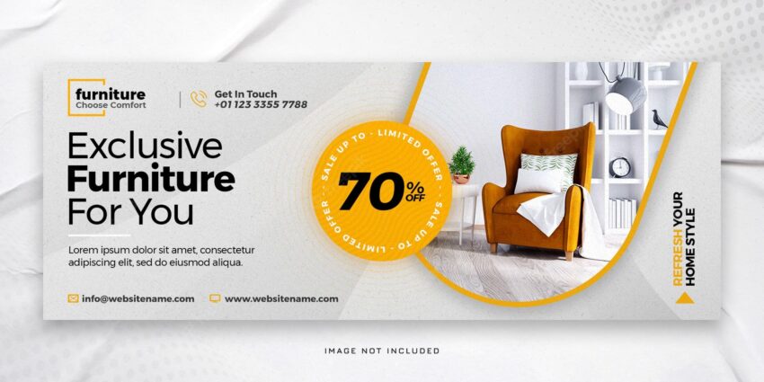 Exclusive furniture facebook cover and web banner template