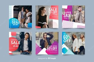 Fashion sale banner collection with photo