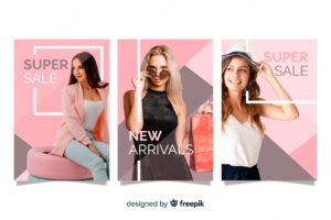 Fashion sale banners with photo