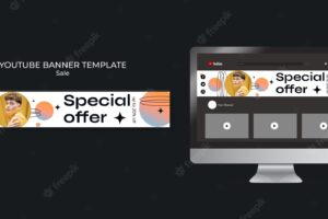 Fashion sale youtube banner template