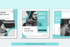 Fashion store special winter discount promotion banner template square.