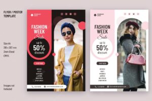 Fashion style online offers and discount flyer template or poster template design