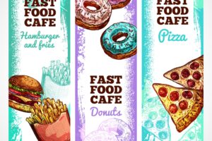 Fast food banners vertical