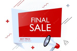 Final sale banner with megaphone and text