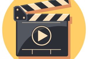 Flat clapperboard icon
