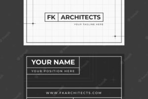 Flat design architect horizontal business card