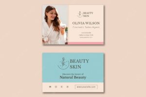 Flat design beauty business card design template