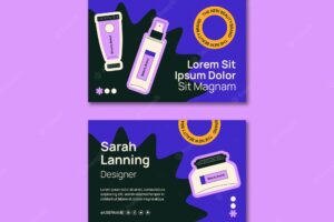 Flat design beauty products business card