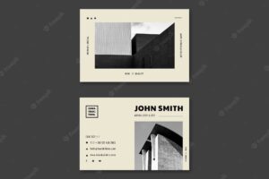 Flat design business card construction template
