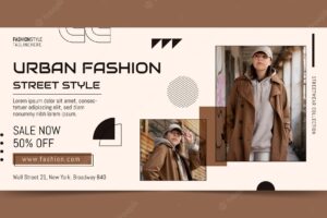 Flat design fashion collection sale banner template