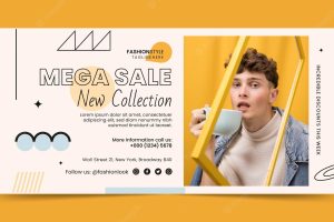 Flat design fashion collection sale banner template