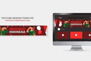 Flat design indonesia independence day template