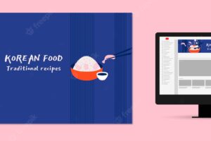 Flat design korean food restaurant youtube channel art