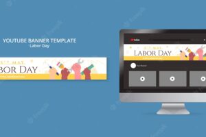 Flat design labor day day template