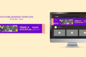 Flat design music festival design template