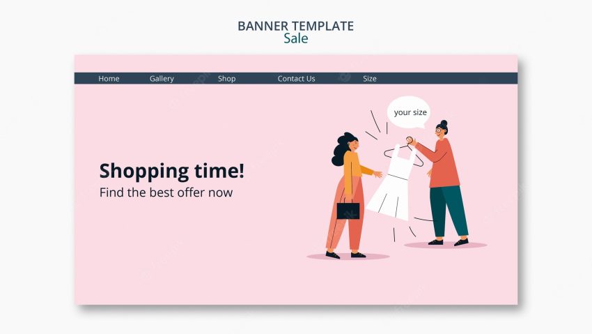 Flat design sales banner template