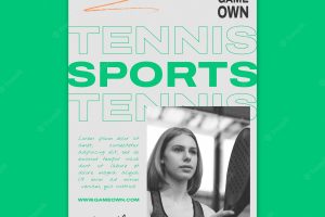 Flat design tennis sport template