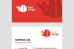 Flat design transport delivery business card
