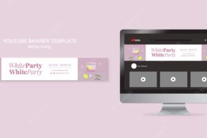 Flat design white party template